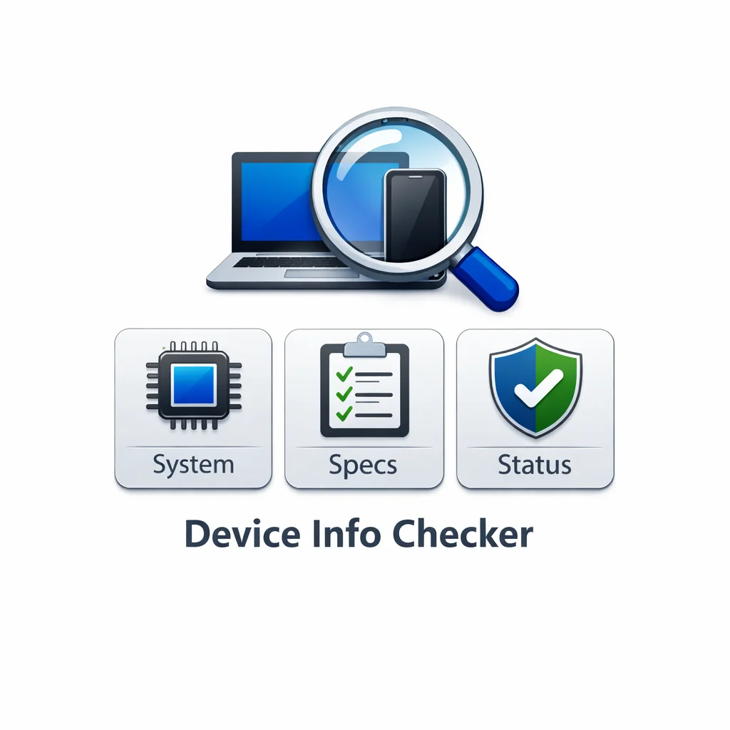 Device info checker for viewing system specifications, hardware details, and device status