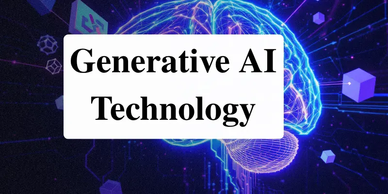 Find 6 Emerging Tech Trends Revolutionizing Industries in 2025 and Beyond 2 Generative AI technology with a visual of a brain and digital data connections.