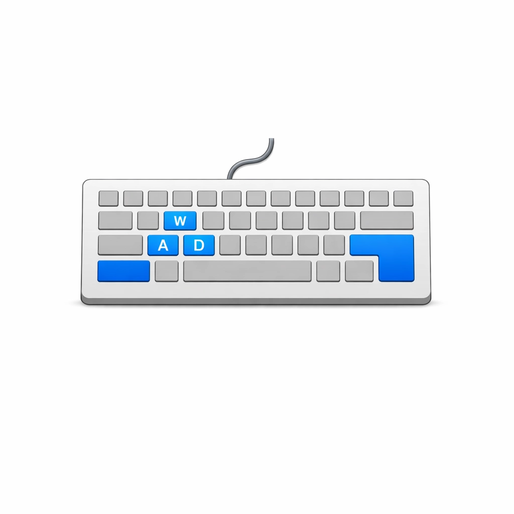 Online keyboard tester for checking keyboard keys, WASD controls, spacebar, and Enter key functionality
