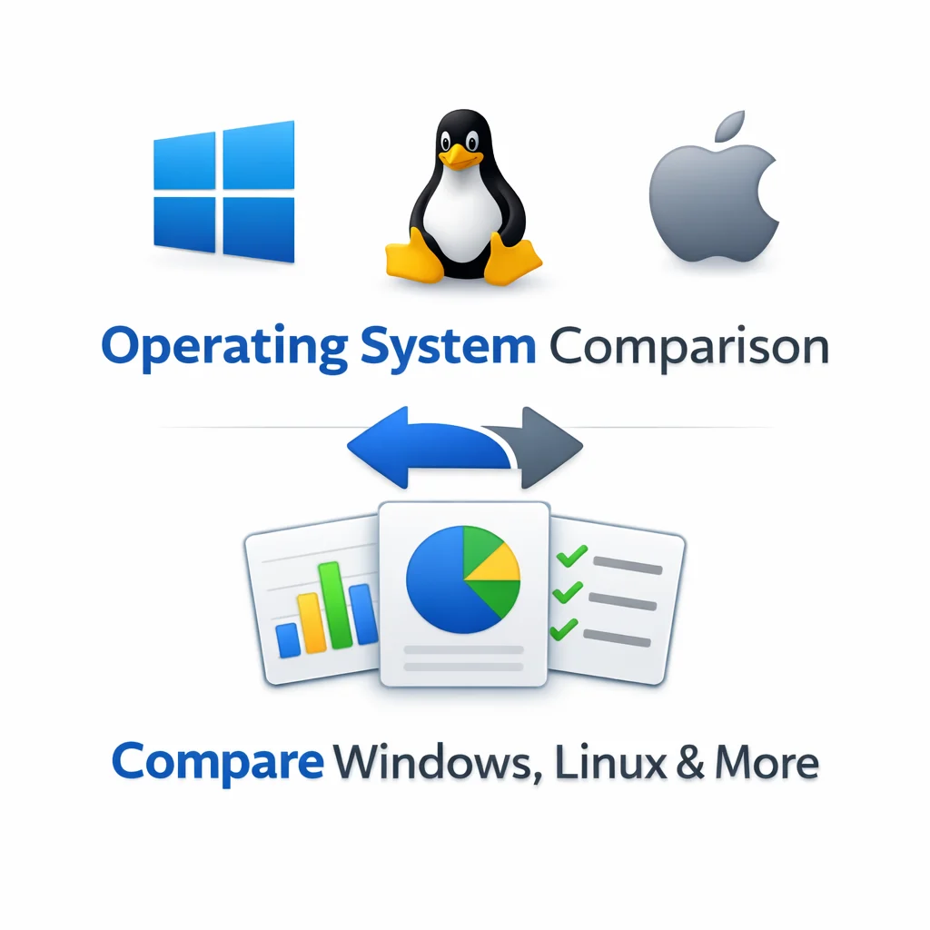 Operating system comparison tool for comparing Windows, Linux, macOS, features, performance, and compatibility